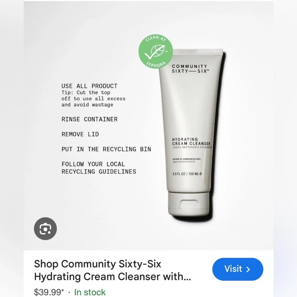Community Sixty—Six Hydrating Cleanser and Reusable Cotton Pads + Laundry Bag